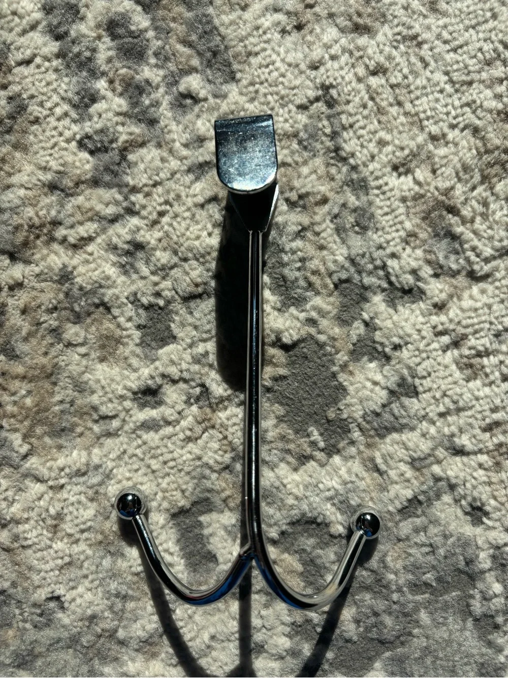 Chrome Double Door Hook - Silver Dorm room core organization hook